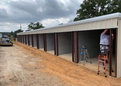 commercial overhead doors being installed